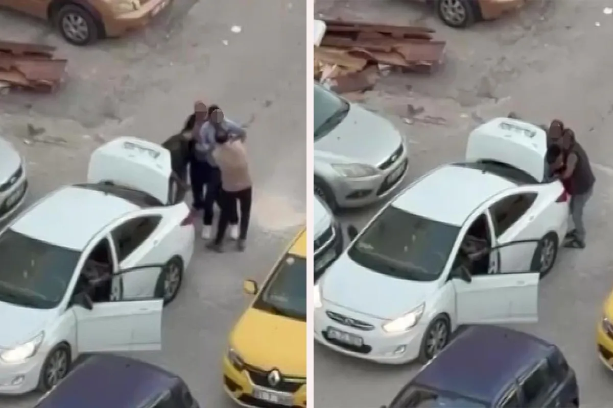 Adana Seyhan'da bir kişinin zorla otomobil bagajına bindirilmesi kamerada
