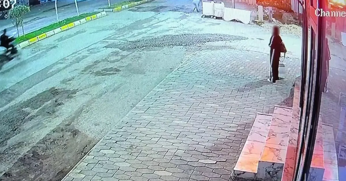 Adıyaman'da kaldırımda yemek yiyen kediye taşlı saldırı kamerada