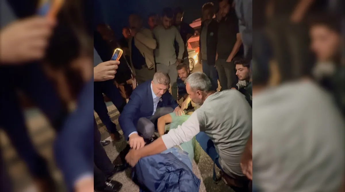 Adıyaman'da trafik kazası: Yaralıya Vali ve Milletvekili müdahale etti