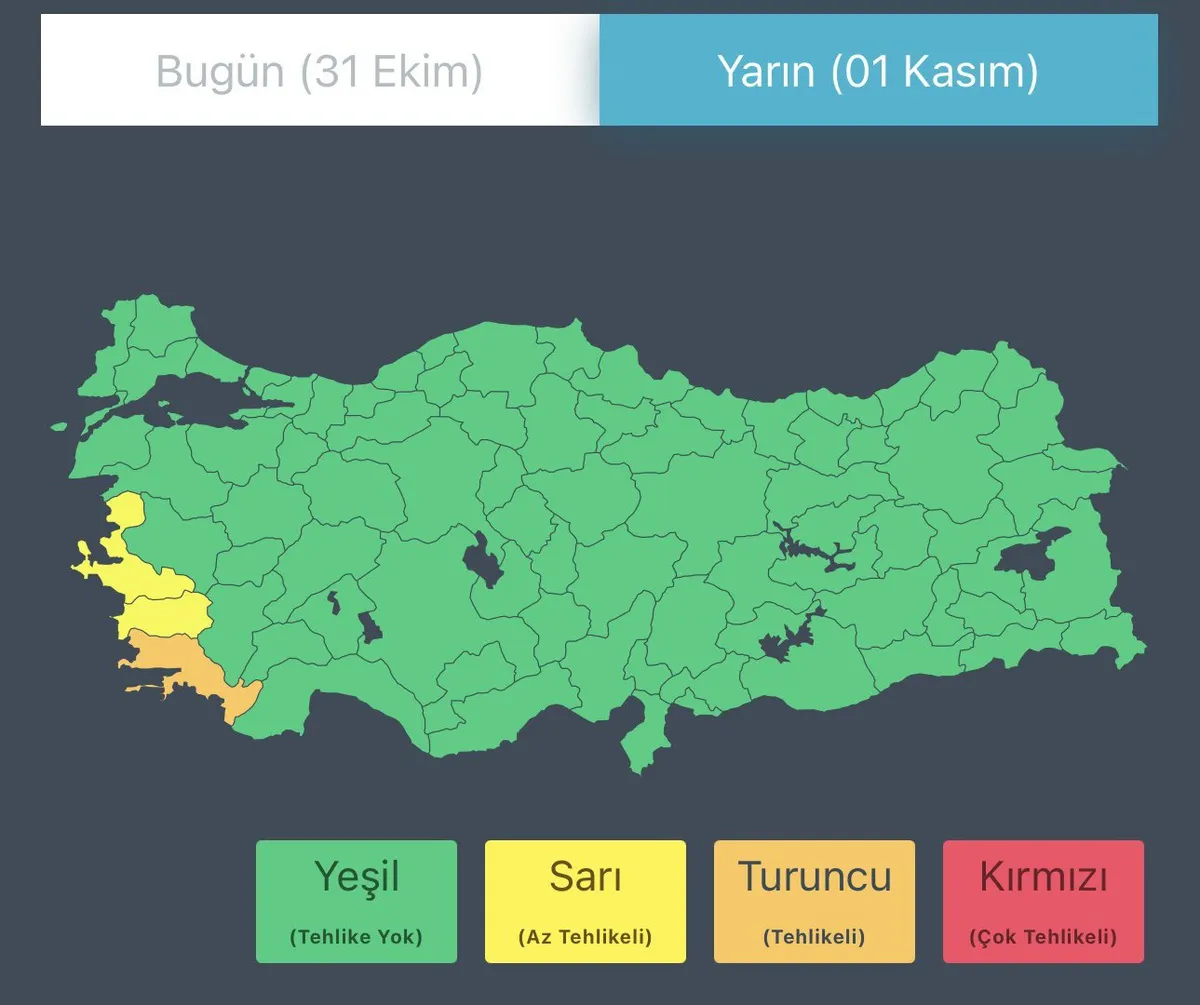 Aydın, İzmir ve Muğla için şiddetli yağış uyarısı yapıldı
