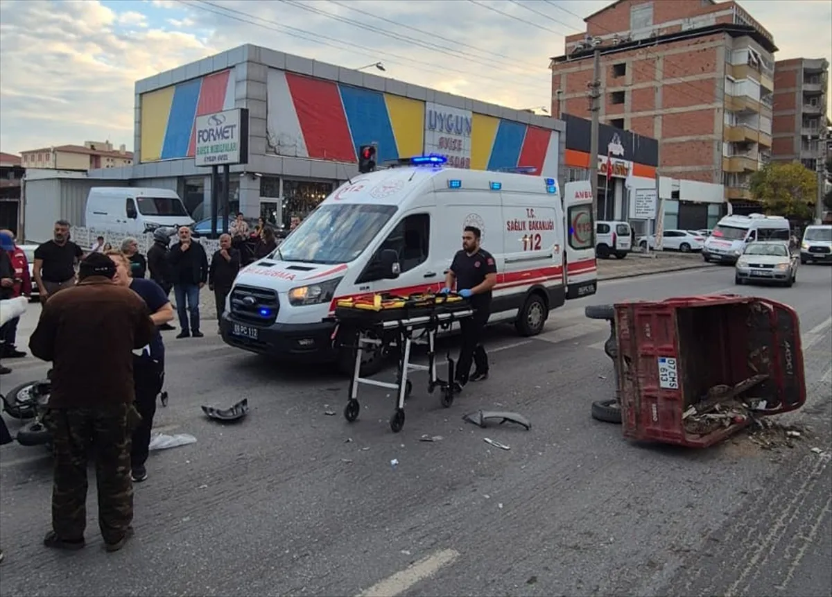 Aydın Nazilli'de otogar kavşağında motosiklet kazası: 1 yaralı
