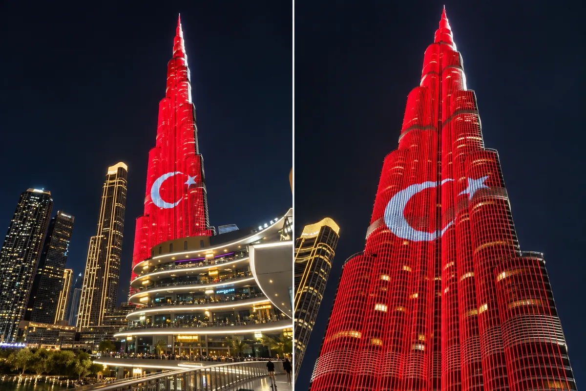 Dünyanın en yüksek binası Burj Khalifa 29 Ekim'de Türk bayrağıyla ışıklandı
