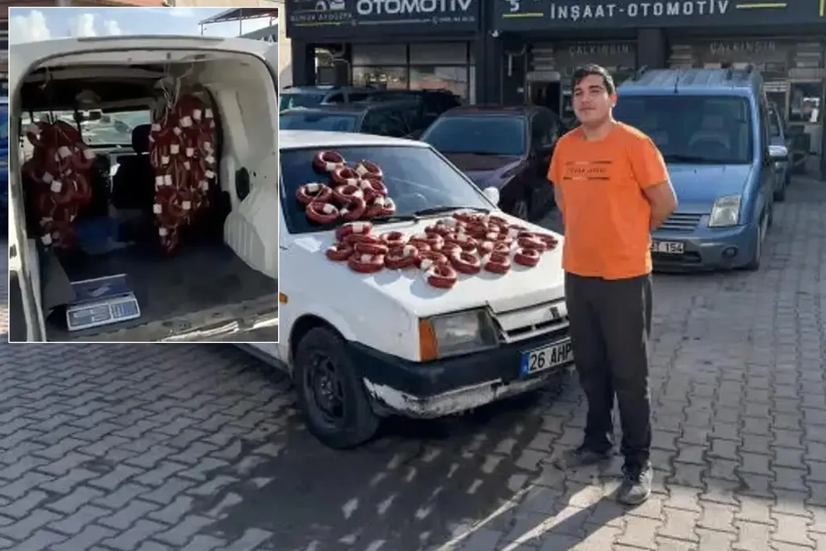 Eskişehir'de sıra dışı alışveriş: Lada marka otomobilini sucukla takas etti
