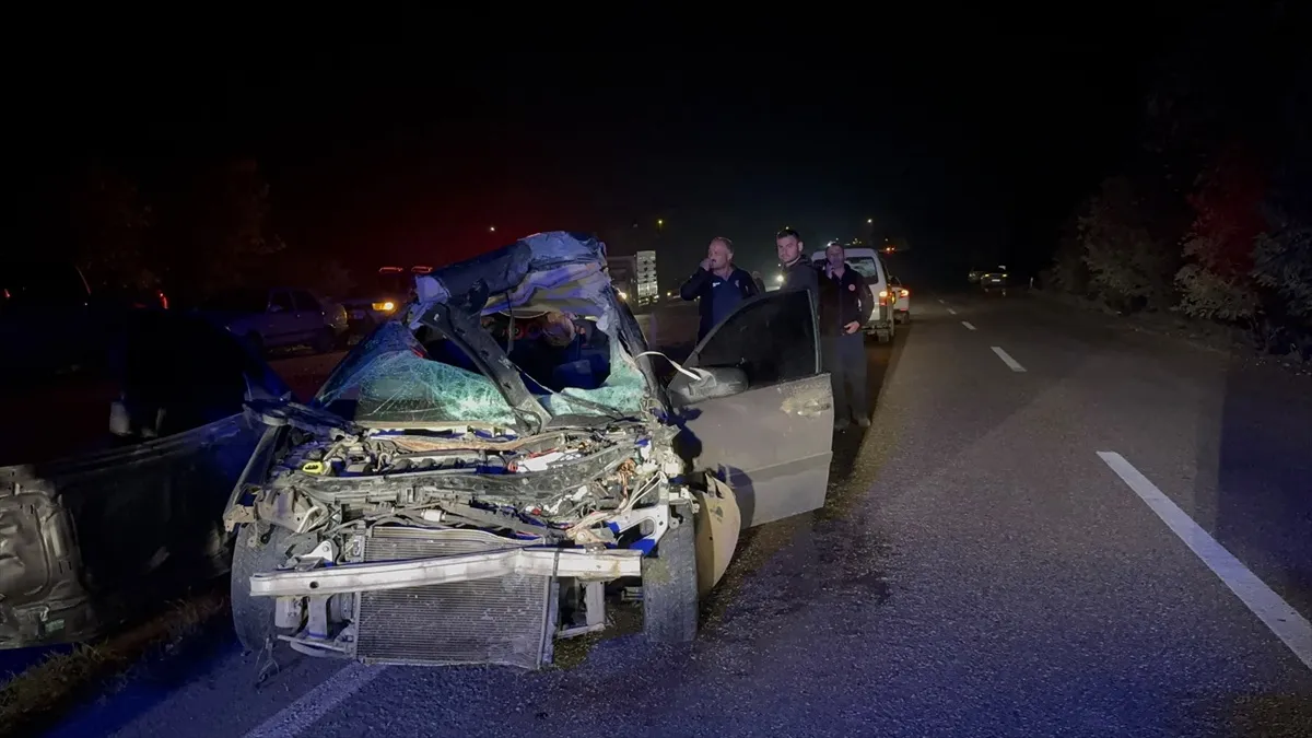 Kastamonu Taşköprü'de otomobilin büyükbaş hayvana çarpması sonucu bir kişi öldü