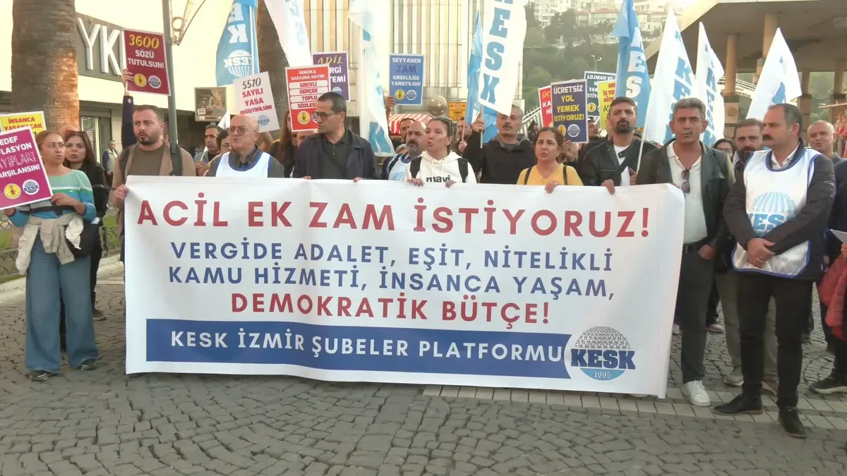 KESK İzmir Şubeler Platformu'ndan Konak'ta ek zam ve adil bütçe çağrısı