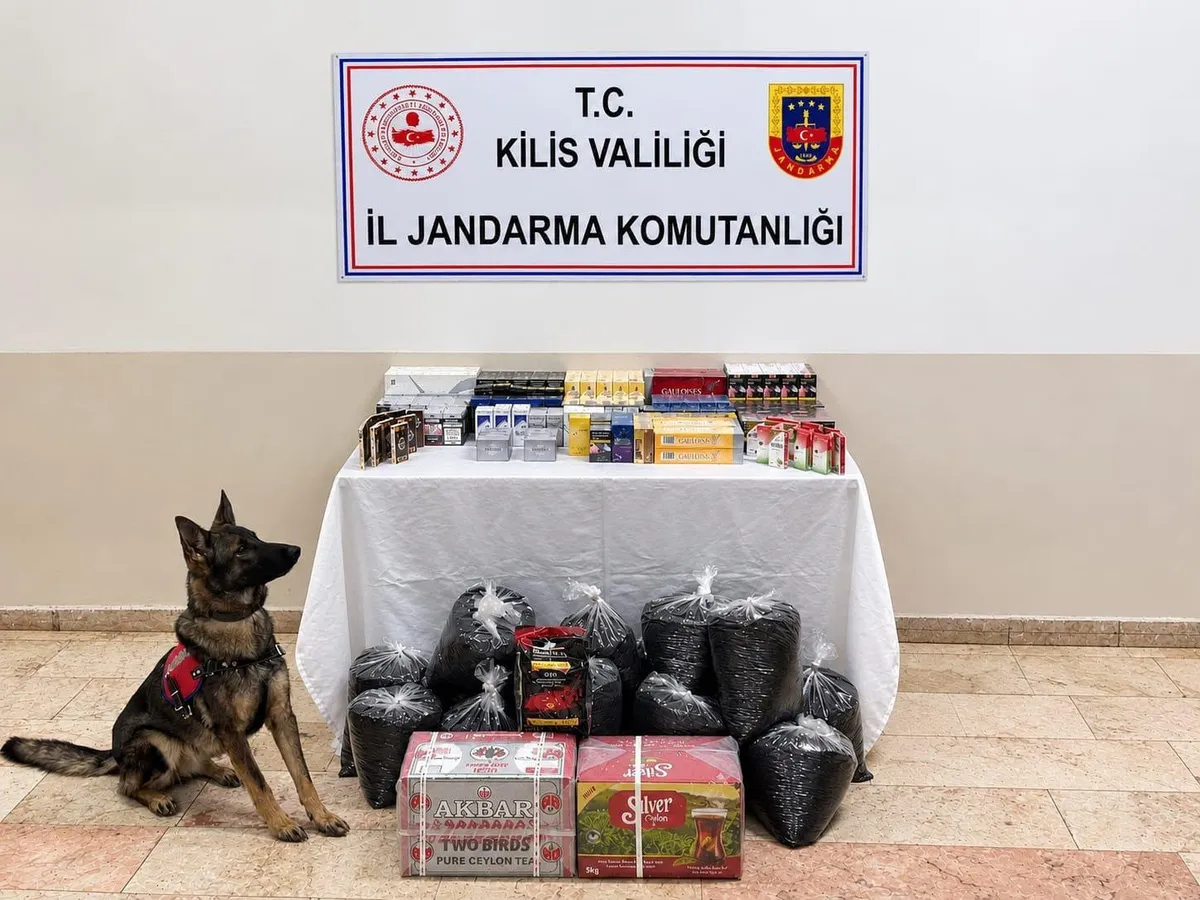 Kilis'te düzenlenen operasyonda kaçak sigara ve çay ele geçirildi