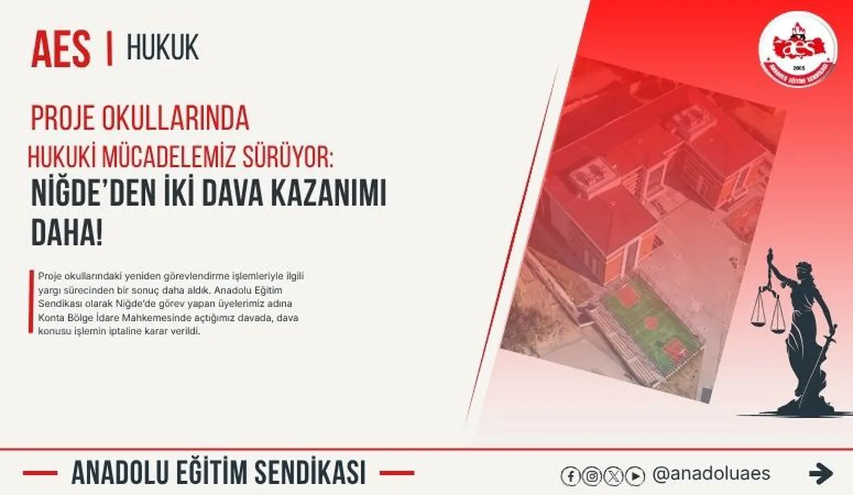 Konya Bölge İdare Mahkemesi'nden proje okullarındaki görevlendirmelere iptal