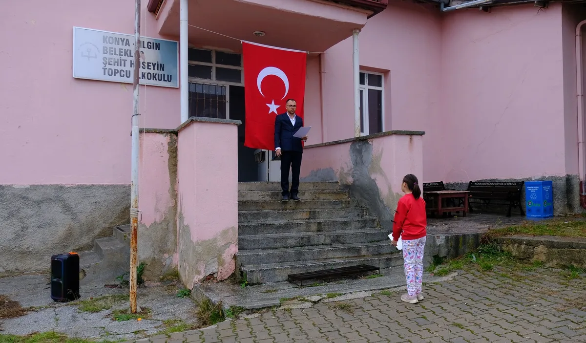 Konya Ilgın'da tek öğrencili okulda duygulandıran 29 Ekim töreni