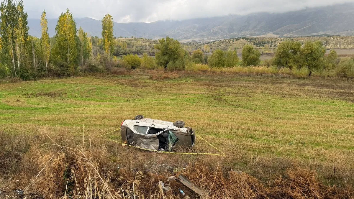 Malatya'nın Doğanşehir ilçesinde otomobil şarampole devrildi: 2 yaralı