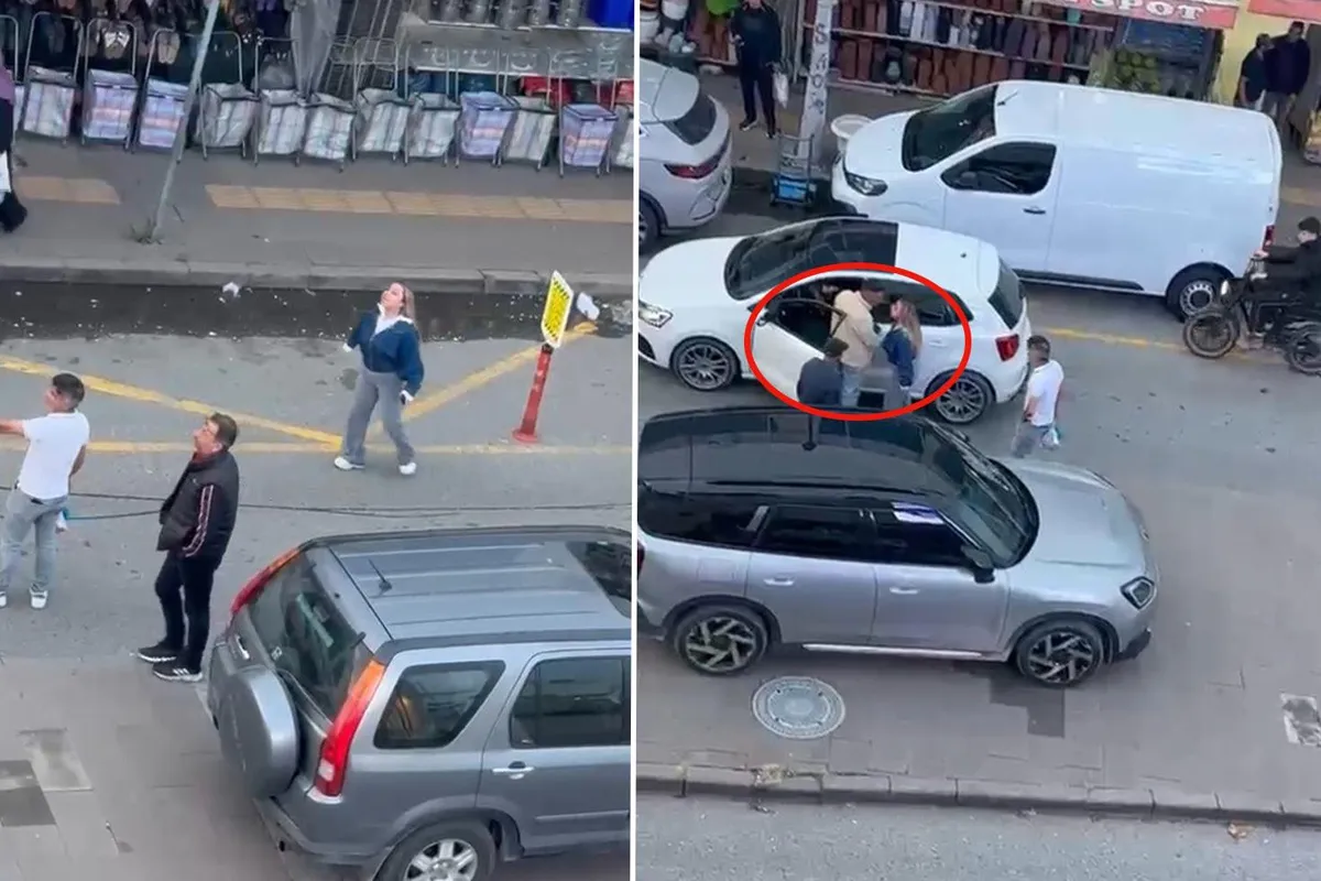Sakarya'da trafikte gergin anlar: Sürücüye yumruklu saldırı kamerada