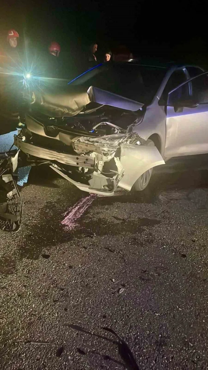Sakarya'nın Kaynarca ilçesinde otomobil bariyere çarptı: 2 yaralı