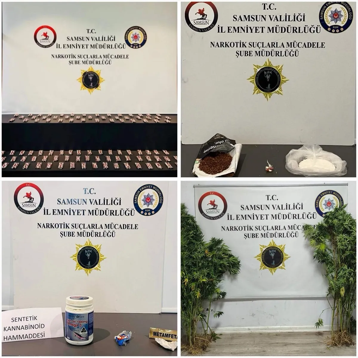 Samsun'da uyuşturucu suçundan aranan 4 hükümlü yakalanarak cezaevine gönderildi