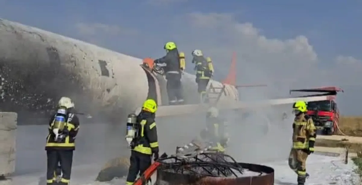 Şanlıurfa GAP Havalimanında gerçeği aratmayan uçak yangını ve kurtarma tatbikatı