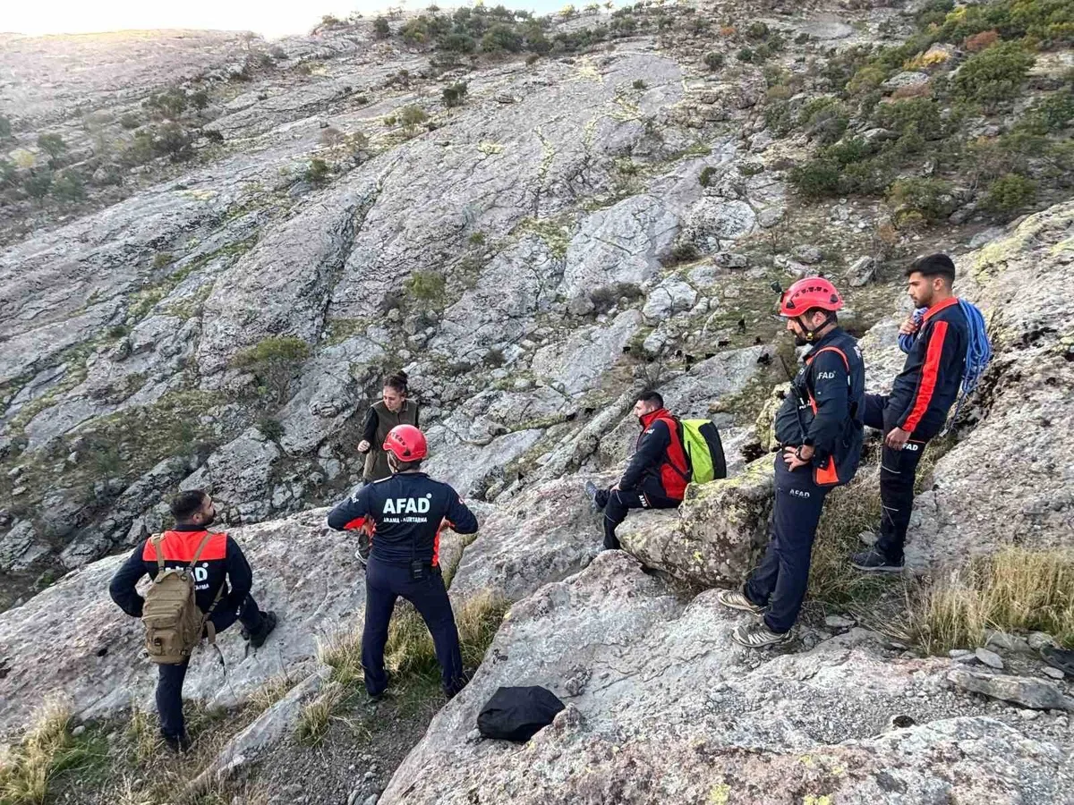 Tunceli'de sarp kayalıklarda günlerce mahsur kalan keçiler kurtarıldı